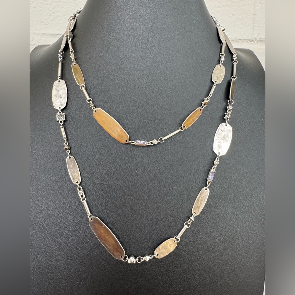 Kendra Scott Claret Silver Multi tone Necklace with Purple and Smoky Grey Gems